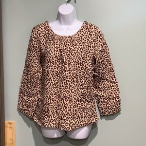 J.Crew 100%Linen Animal Print Blouse 10